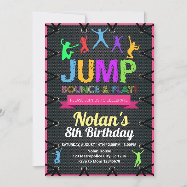 Trampoline Invitation Print (Front)