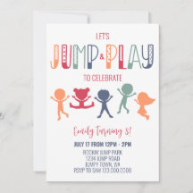 Trampoline Jump and Play Birthday Party Invite