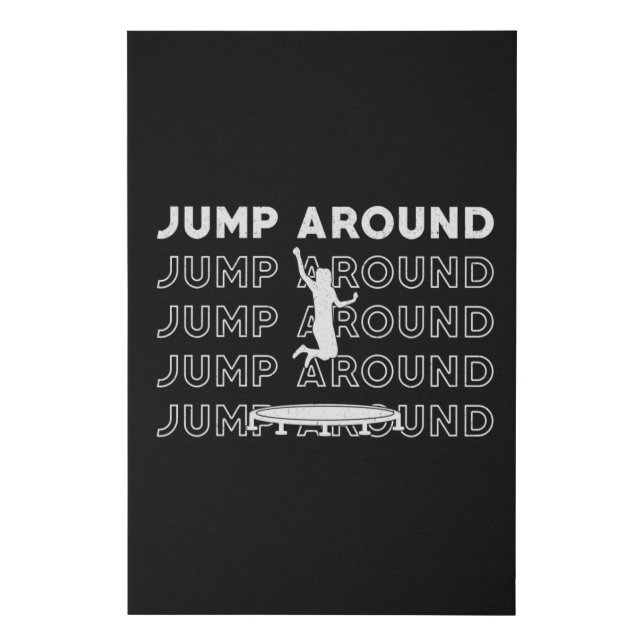 Trampoline Jump Around Gymnast Sport Trampolining Faux Canvas Print (Front)