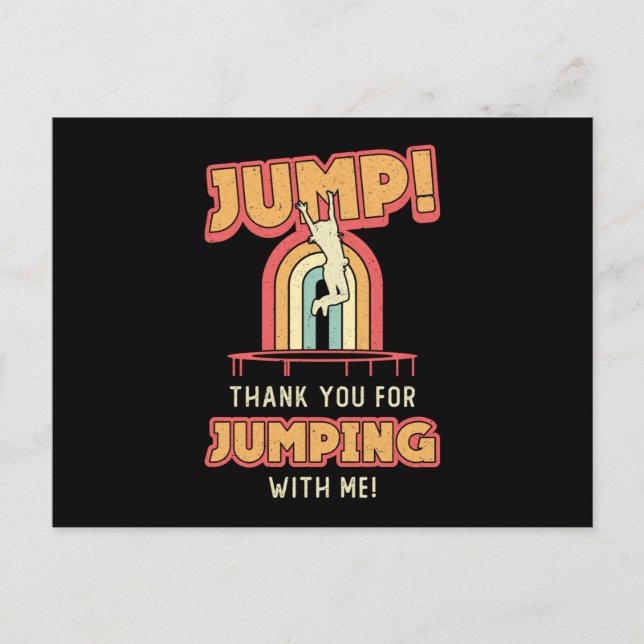 Trampoline Jump Thank You Gymnast Trampolining Postcard (Front)