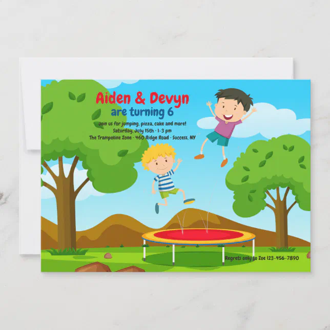 Trampoline Jumping Invitation Zazzle