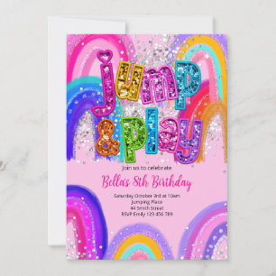 Trampoline Jumping Party Birthday Invitation