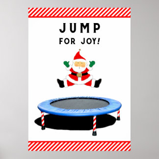 Trampoline Jumping Santa Claus Poster