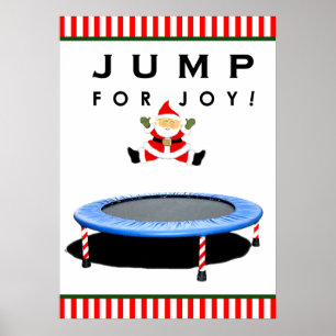 Trampoline Jumping Santa Claus Poster