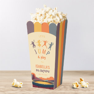 Trampoline Kid Birthday Party Jump and Play Retro Favor Boxes