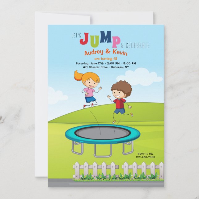 Trampoline Kids Birthday Party Invitation (Front)
