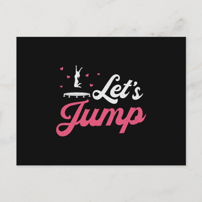 Trampoline Let's Jump Gymnast Funny Trampolining Postcard (Front)