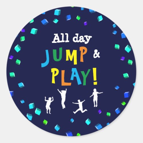 Trampoline or Bounce Party Cupcake Topper Classic Round Sticker
