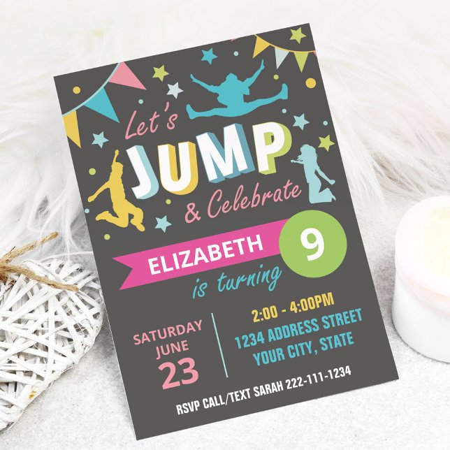 trampoline park birthday invitation (Creator Uploaded)