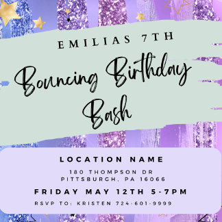 Trampoline park birthday invitation, indoor party invitation