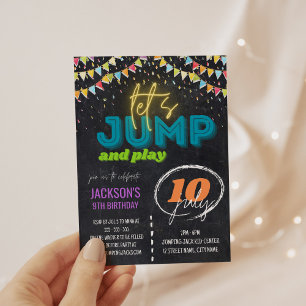 Trampoline Park Kids Birthday Party Invitation