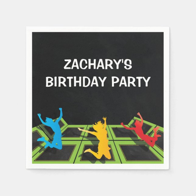 Trampoline Park Kids Birthday Party Paper Napkins (Front)