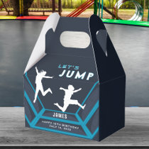 Trampoline Park Let's Jump Blue Birthday Party Favor Boxes