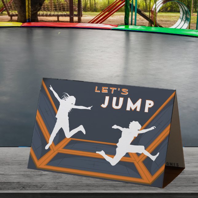 Trampoline Park Let's Jump Orange Birthday Party Thank You Card (Trampoline Park Let's Jump Orange Birthday Party Thank You Card
)