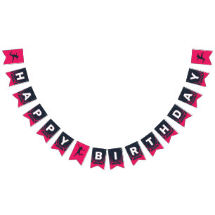 Trampoline Park Let's Jump Red Birthday Party Bunting Flags