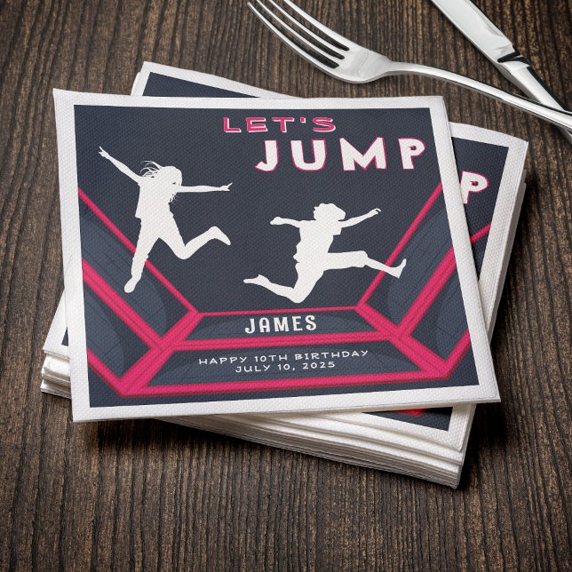 Trampoline Park Let's Jump Red Birthday Party Napkins (Trampoline Park Let's Jump Red Birthday Party Napkins
)