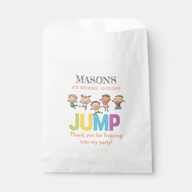 Trampoline Party Birthday Favor Bag (Front)