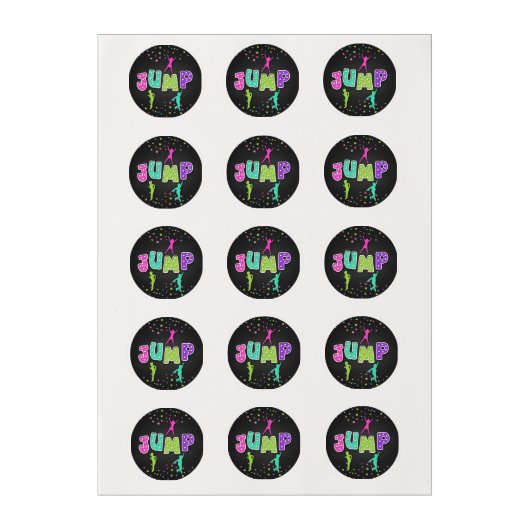 Trampoline Party Edible Cupcake Topper - Girl Edible Frosting Rounds (Sheet)