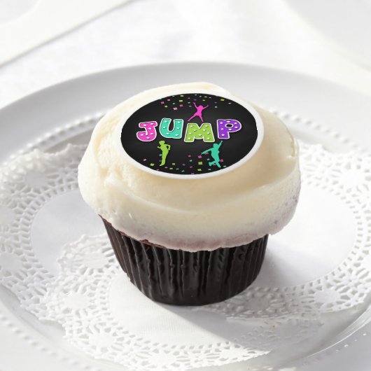 Trampoline Party Edible Cupcake Topper - Girl Edible Frosting Rounds (Cupcake)