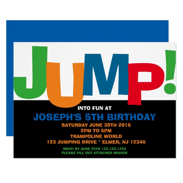 Trampoline Party Invitation