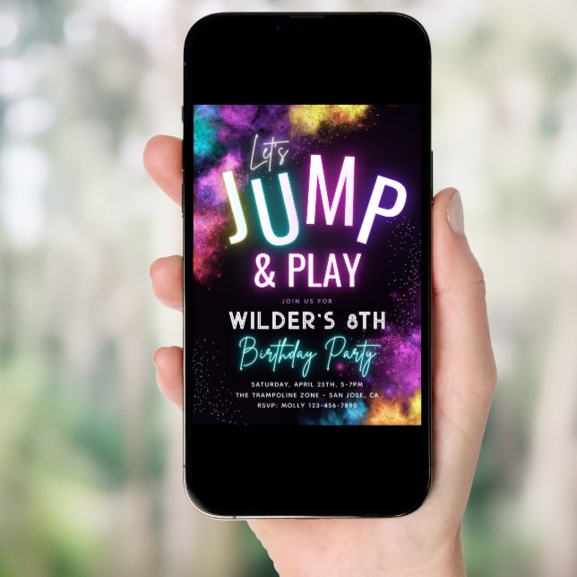Trampoline Party Invitation | Jump Party (Front Digital)