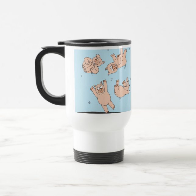 Trampoline Pigs Travel Mug (Left)