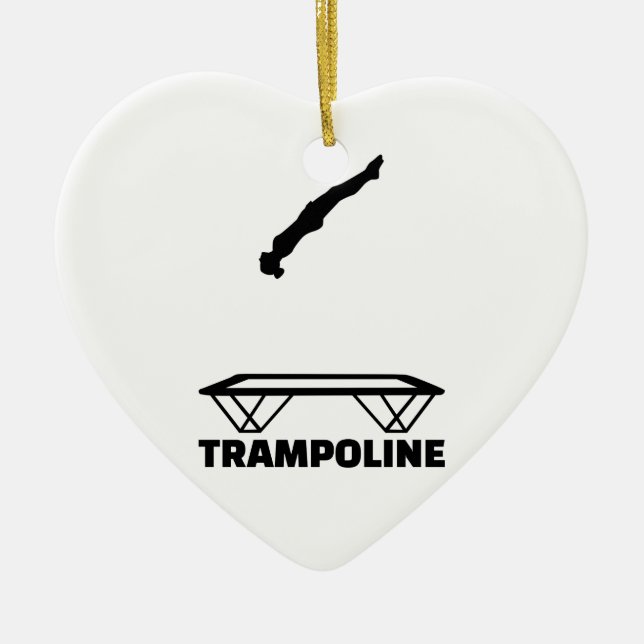 Trampoline trampolinist ceramic ornament (Front)