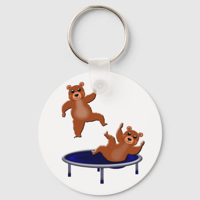 trampolining bears keychain (Front)