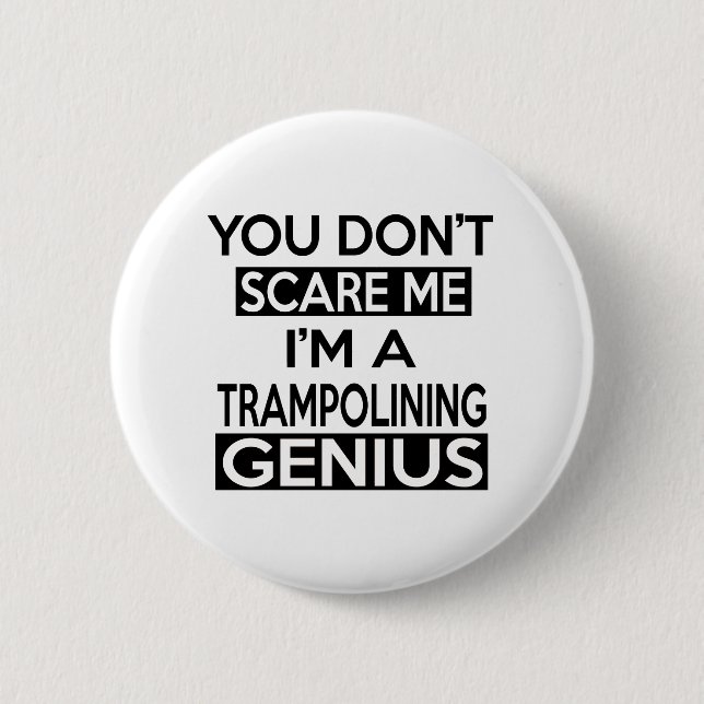 TRAMPOLINING GENIUS DESIGNS PINBACK BUTTON (Front)