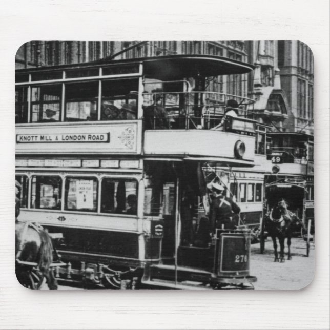 Trams in Manchester, c.1900 Mouse Pad (Front)