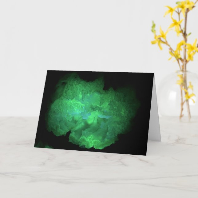 Trancas Geode under UV light greeting card (Yellow Flower)