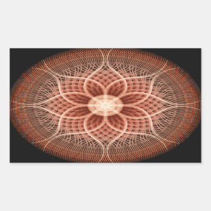 Trance Lotus Mandala Rectangular Sticker