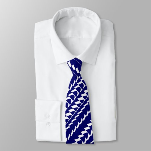 Trance Party _ Deep Navy and White Neck Tie