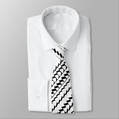 Trance Party _ White and Black Neck Tie