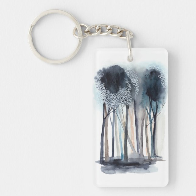 Tranquil Abstract Trees Keychain (Front)