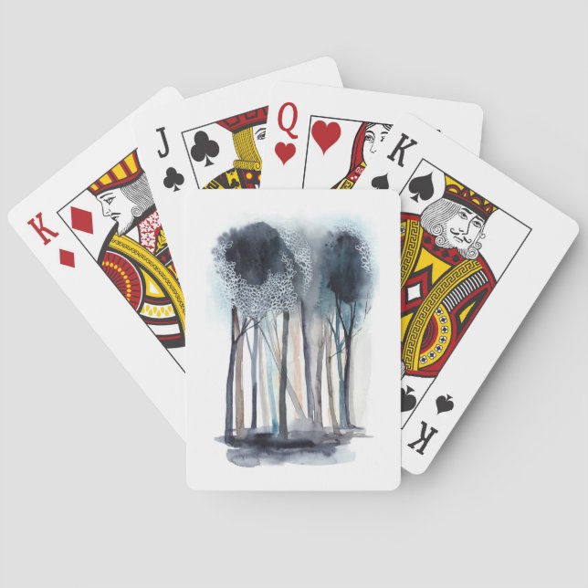 Tranquil Abstract Trees Poker Cards (Back)