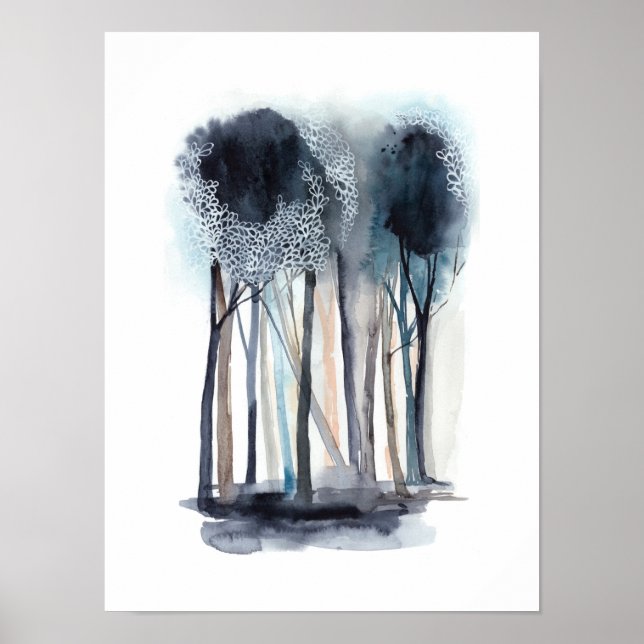 Tranquil Abstract Trees Poster (Front)