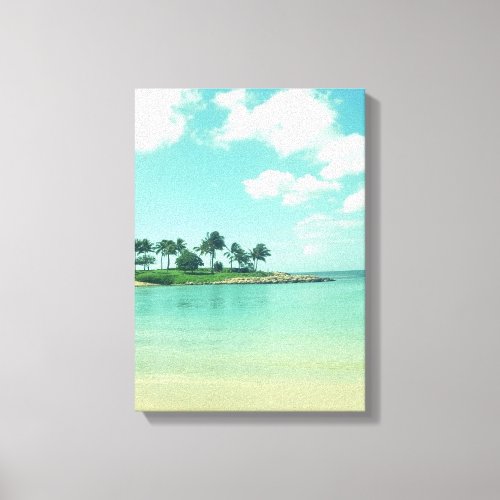 Tranquil and Serene Turquoise Beach in Hawaii Canvas Print
