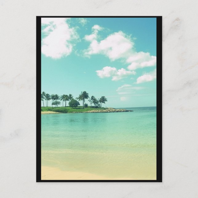 Tranquil and Serene Turquoise Beach in Hawaii Postcard (Front)