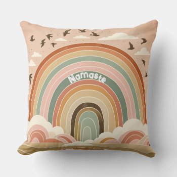 Tranquil Arcadia Boho Rainbow Pillow by Godsblossom at Zazzle