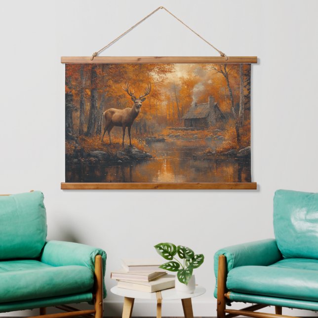 Tranquil Autumn Deer Wall Art (Living Room)