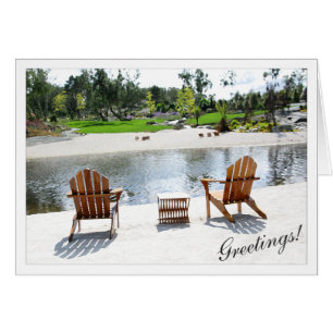 Tranquil Beach Chairs Photo with Frame Set Cards