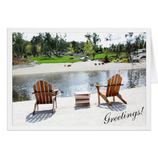 Tranquil Beach Chairs Photo with Frame Set Cards (Front Horizontal)