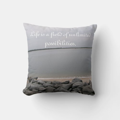 Tranquil Beach Reversible Pillow