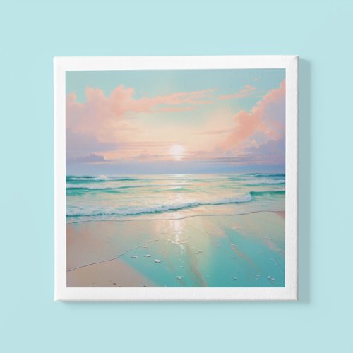 Tranquil Beach Sunset Acrylic Photo Tile