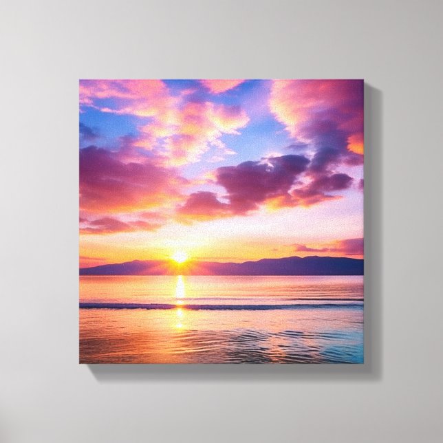 Tranquil Beach Sunset Canvas Print (Front)