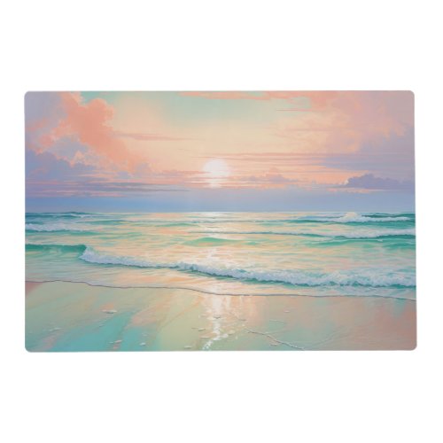 Tranquil beach sunset placemat