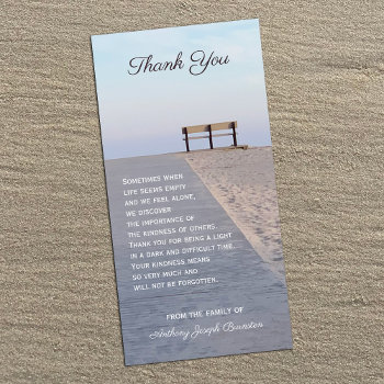 Tranquil Beach Sympathy Thank You 4 X 8 Flat Card by sympathythankyou at Zazzle