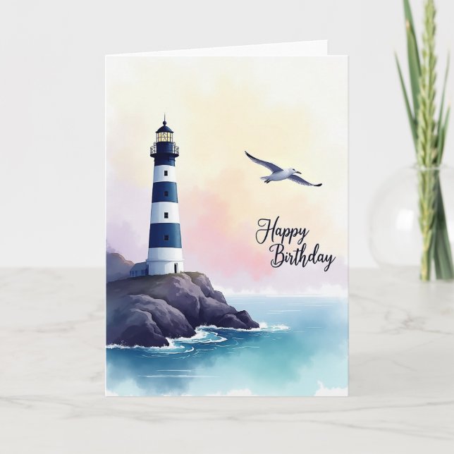 Tranquil Birthday Seascape Card (Front)