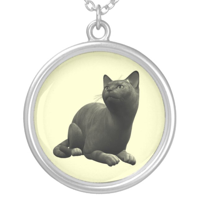 Tranquil Black Cat Necklace (Front)
